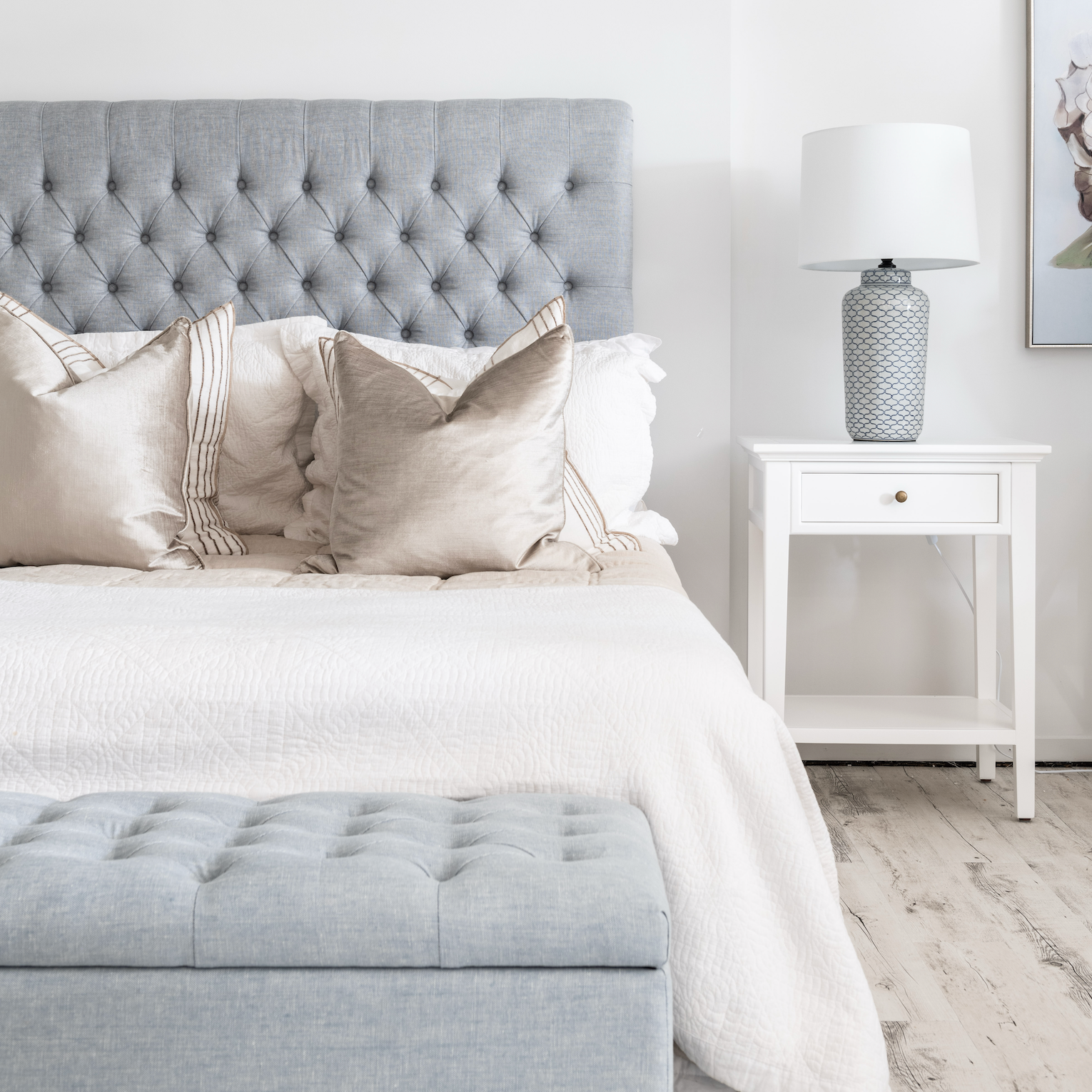 Charlotte Chesterfield Linen Bedhead