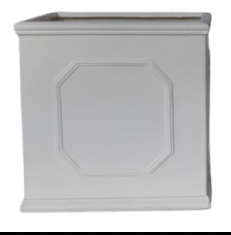 Sorrento Square Fibre Clay Planter Box - Sydney Floor stock White 55x55x55