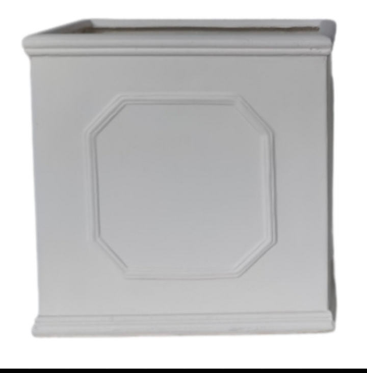 Sorrento Square Fibre Clay Planter Box - Sydney Floor stock White 55x55x55