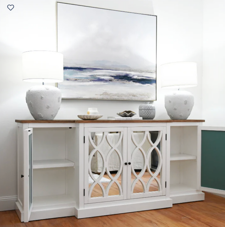 Camille Mirrored Buffet With Elm Top - Sydney Floorstock