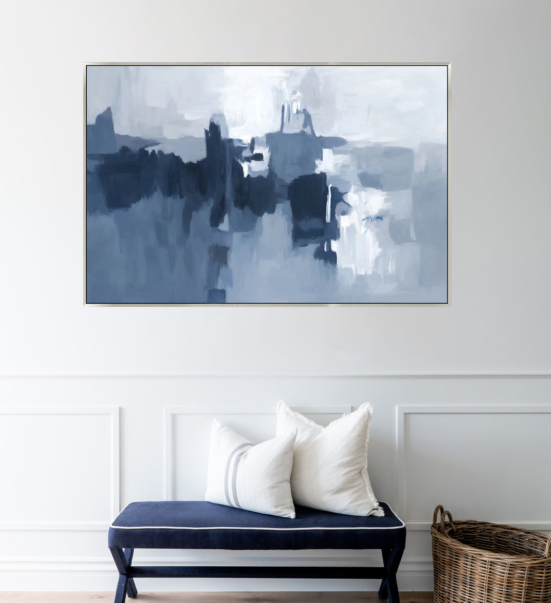 Shifting Tides Extra Large Canvas In Antique Silver Frame