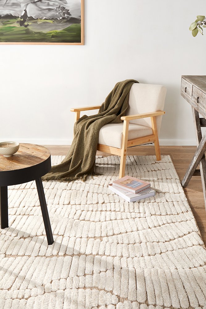 Huxley Textured Cream Rectangle Rug