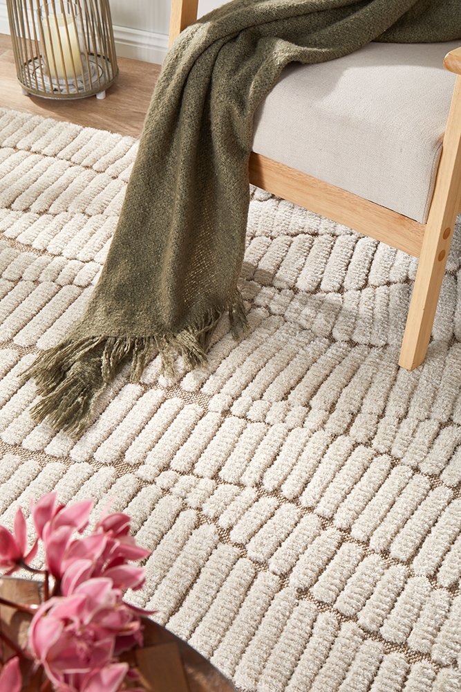 Huxley Textured Cream Rectangle Rug