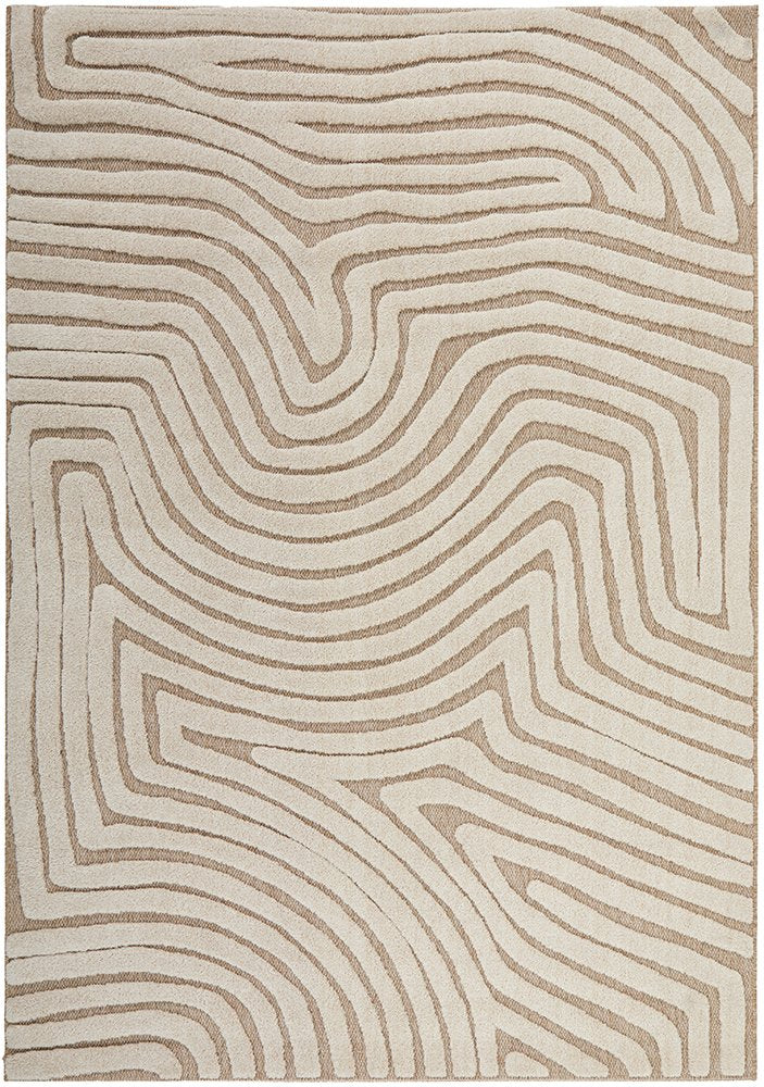 Tessa Textured Beige Rectangle Rug