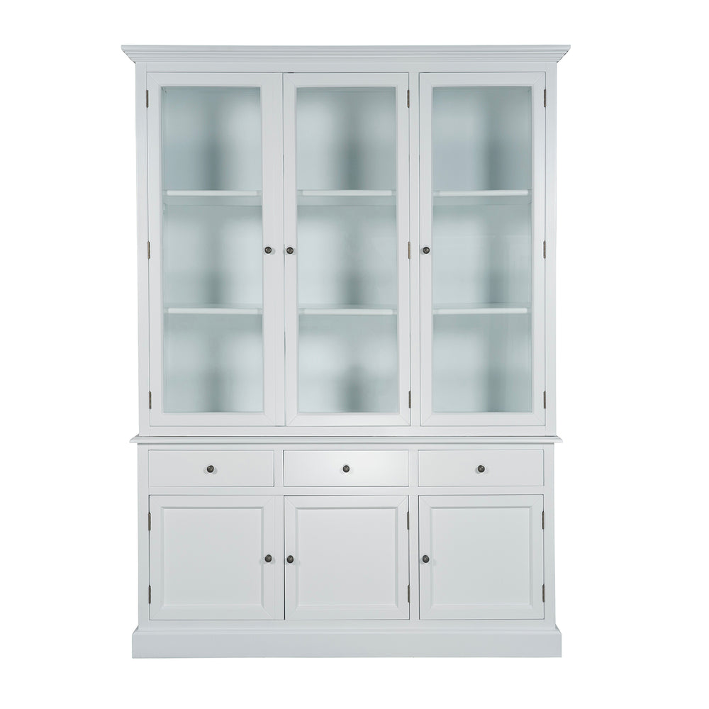 Audrey Large Glass Display Cabinet Satin White