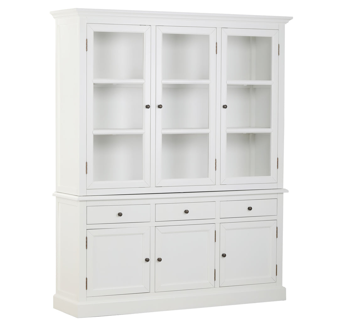 Audrey Medium Glass Display Cabinet Satin White