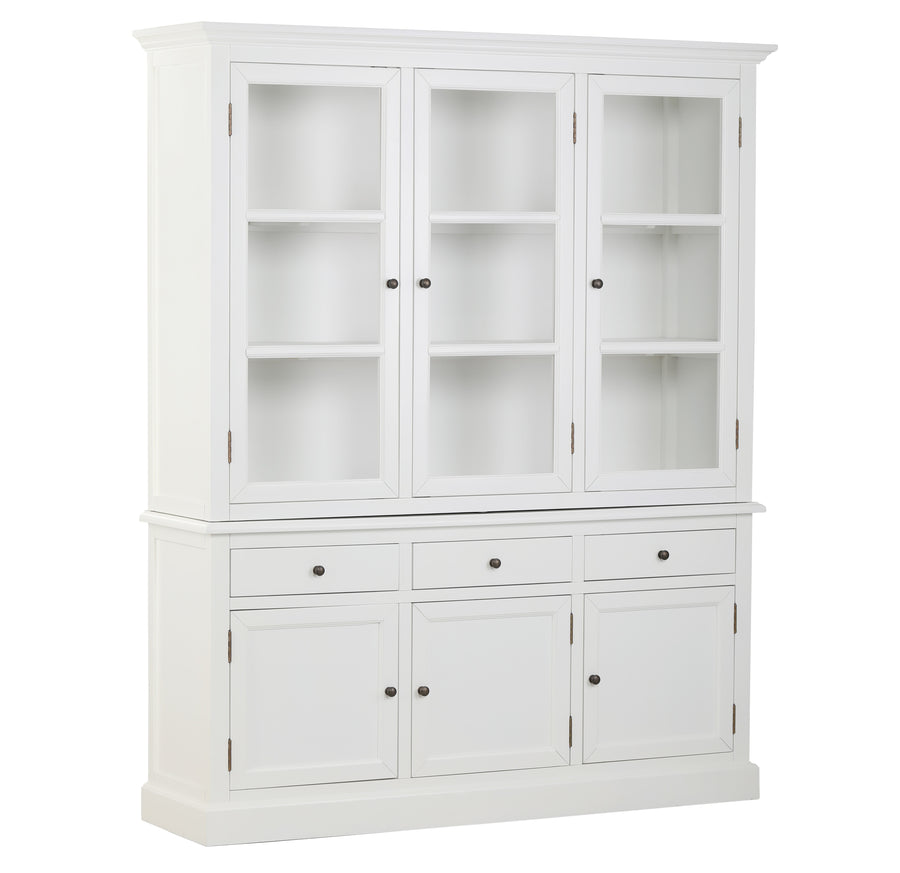 Audrey Medium Glass Display Cabinet Satin White