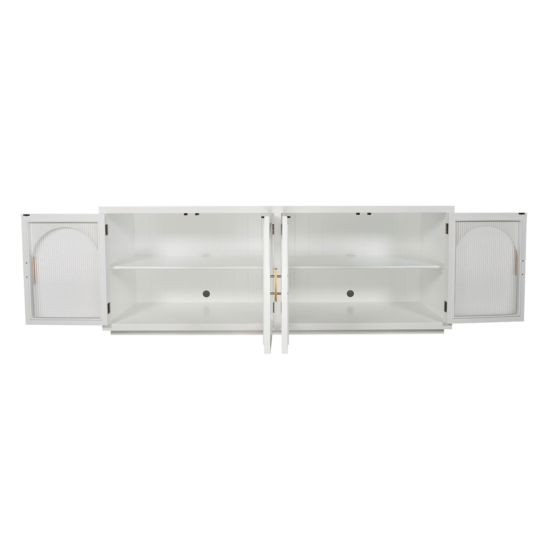 Manhattan Ridged Glass Large Entertainment Unit or Buffet