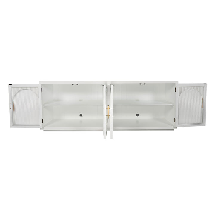 Manhattan Ridged Glass Large Entertainment Unit or Buffet