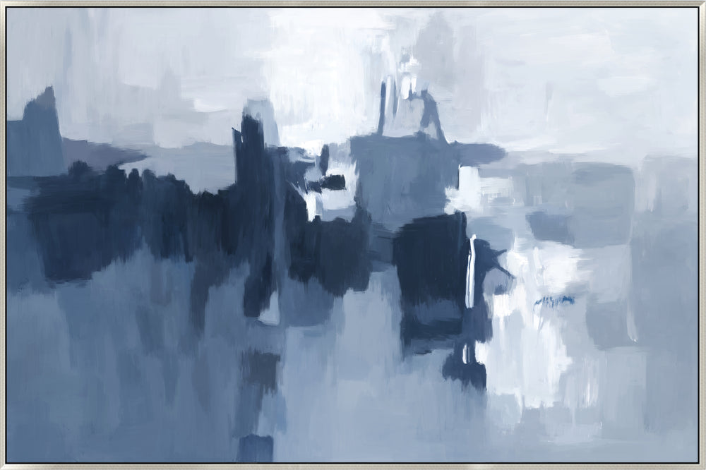 Shifting Tides Extra Large Canvas In Antique Silver Frame