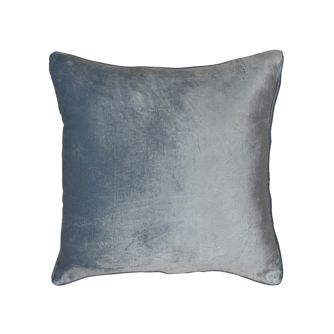 Sky Blue Velvet Luxury Square Cushion