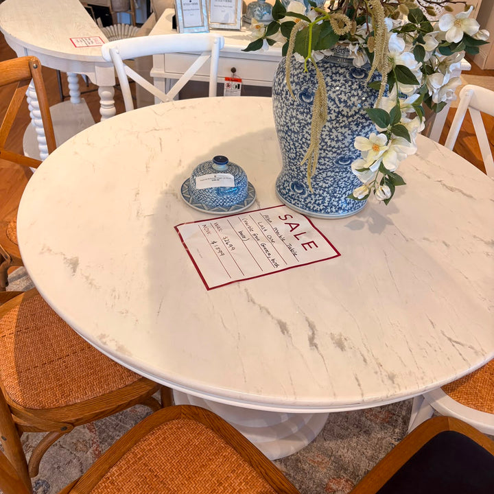 Alba Marble Round Table With White Base