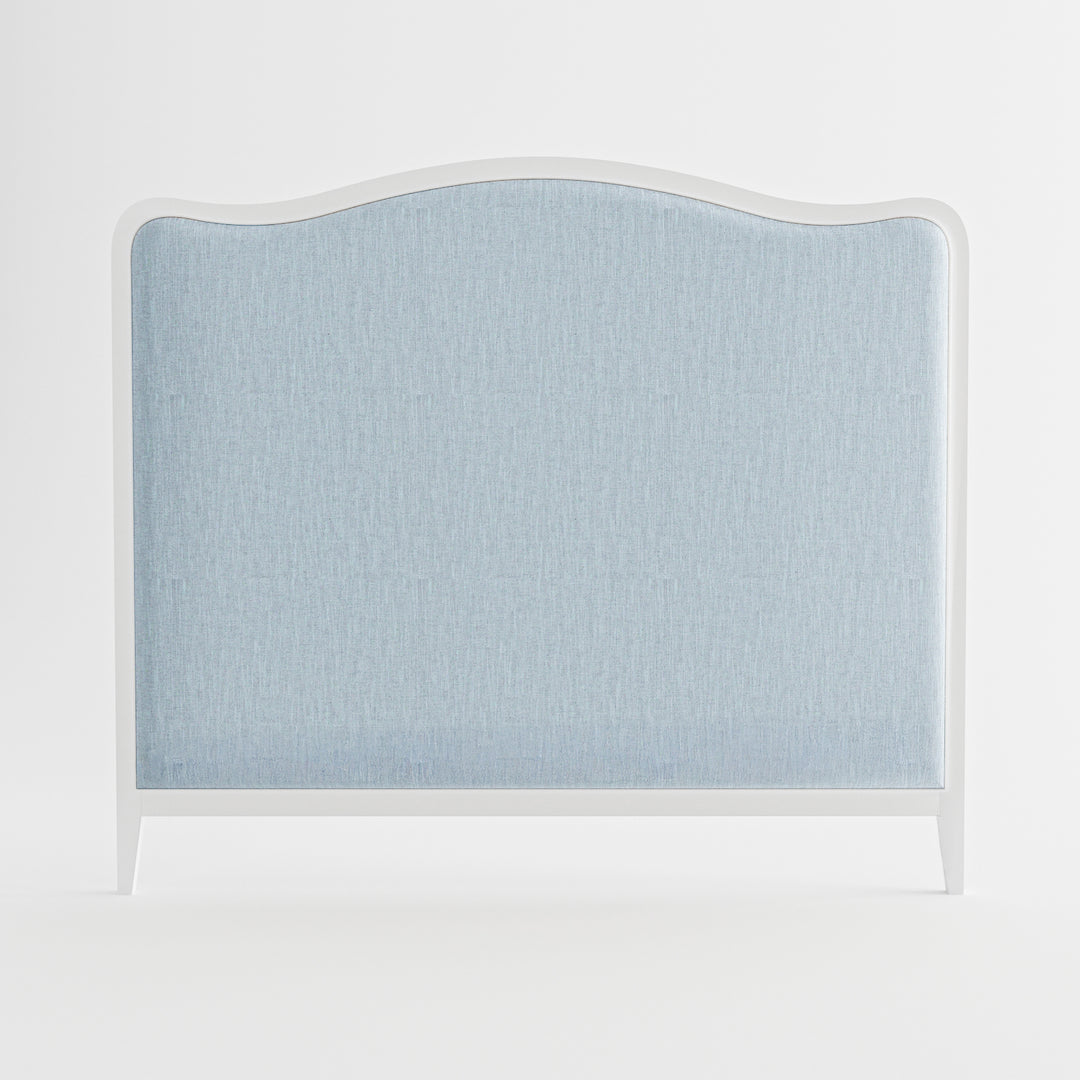 Isabelle French Provincial Curved Bedhead-PREORDER Satin White Duck Egg Blue