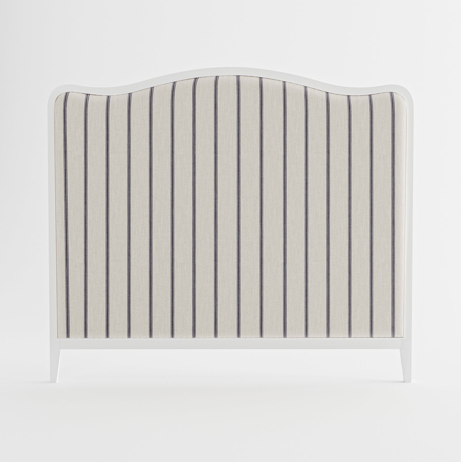 Isabelle French Provincial Curved Bedhead Satin White Wide Stripe