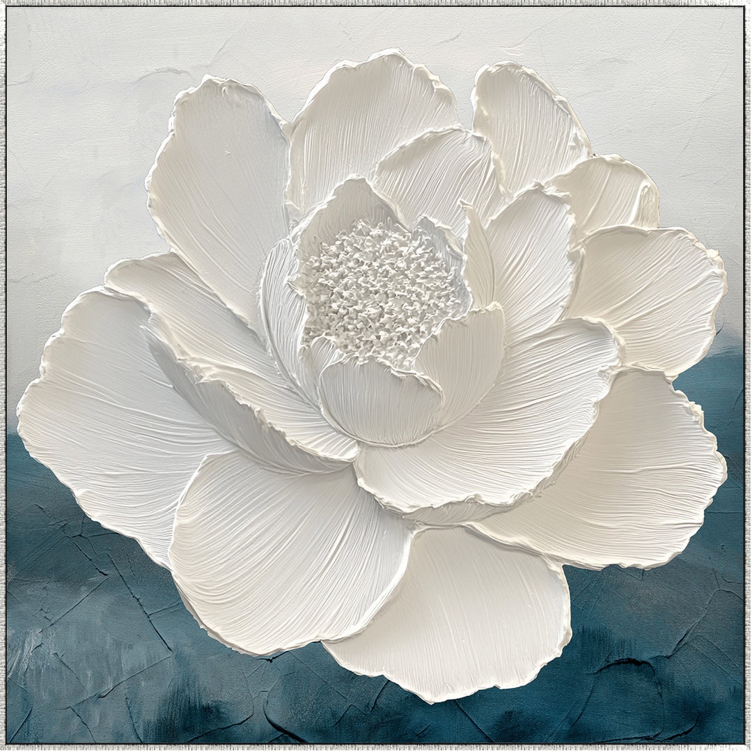 Pure Bloom Large Canvas In Antique Silver Frame