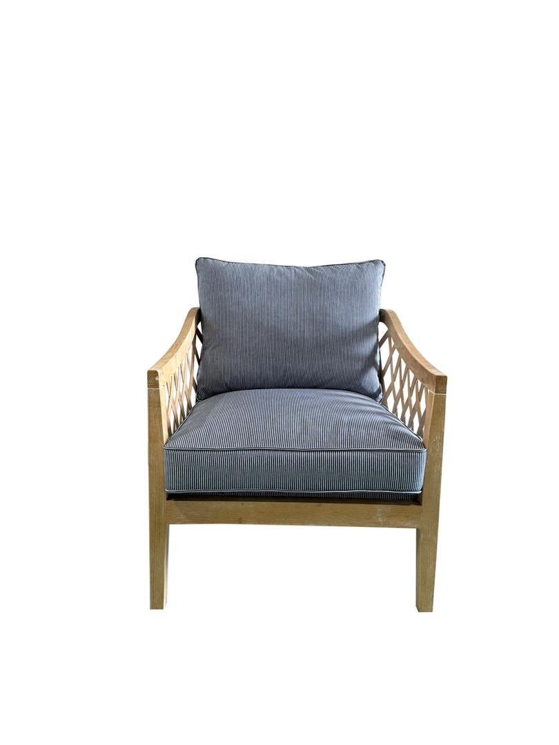 Lattice Oak And Linen Armchair