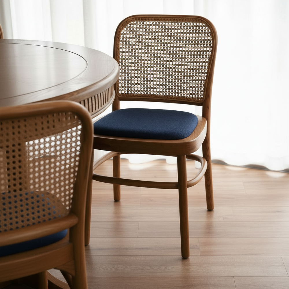 Riviera Natural Oak and Linen Dining Chair- Smaller Size