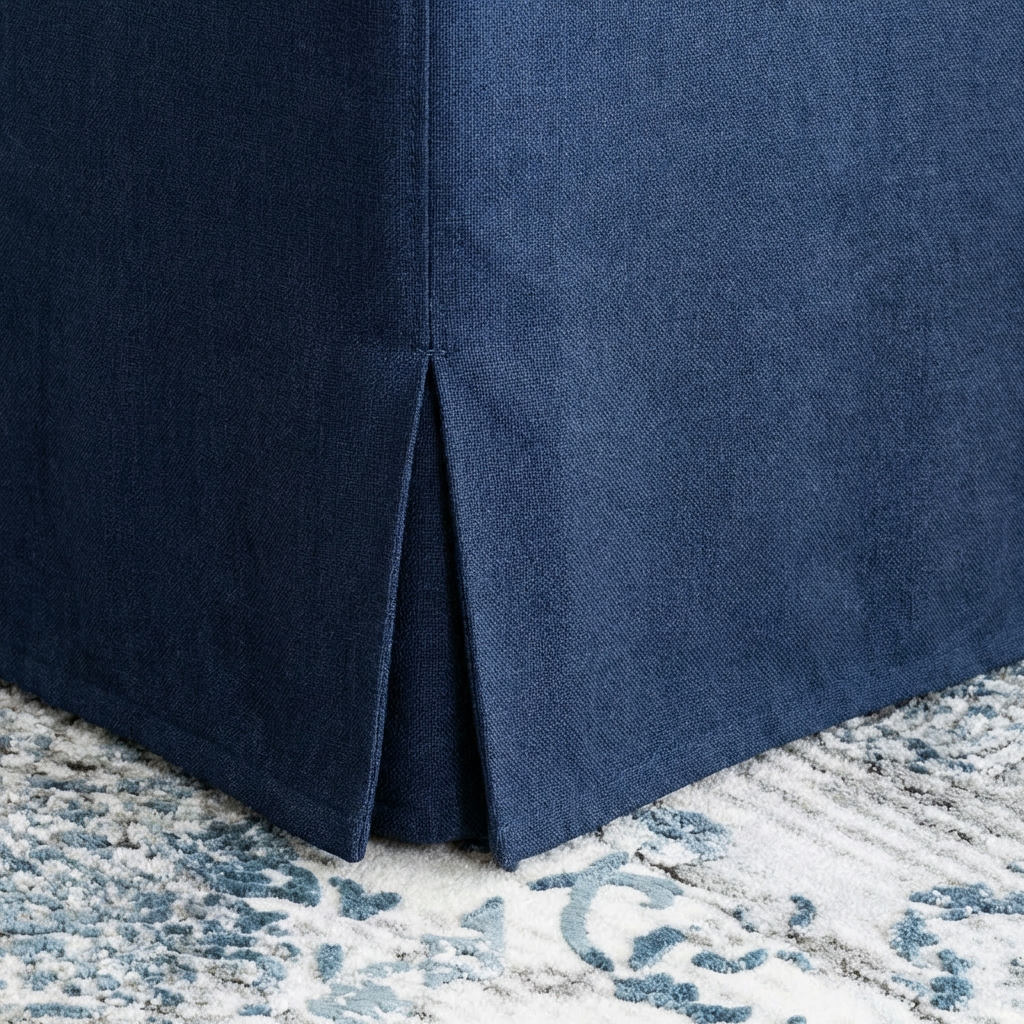 Capri Upholstered Slip Cover Cube Ottoman