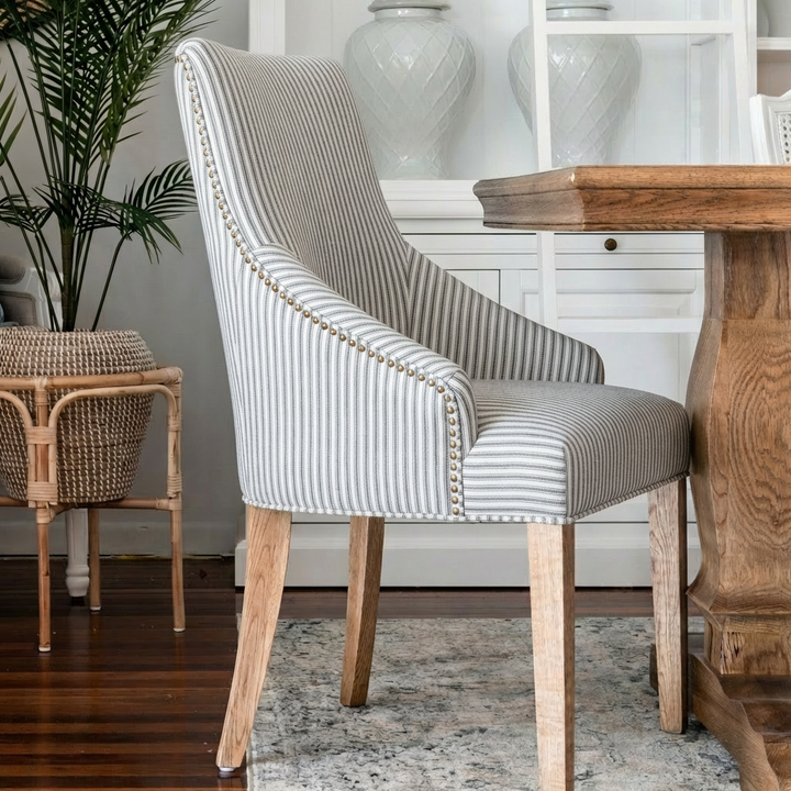Leopold Plain-Back Upholstered Linen Dining Chair