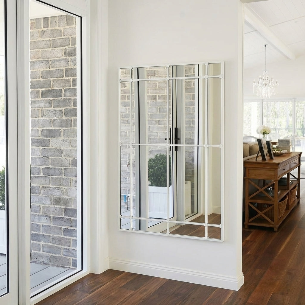 Newport White Rectangular Wall Mirror