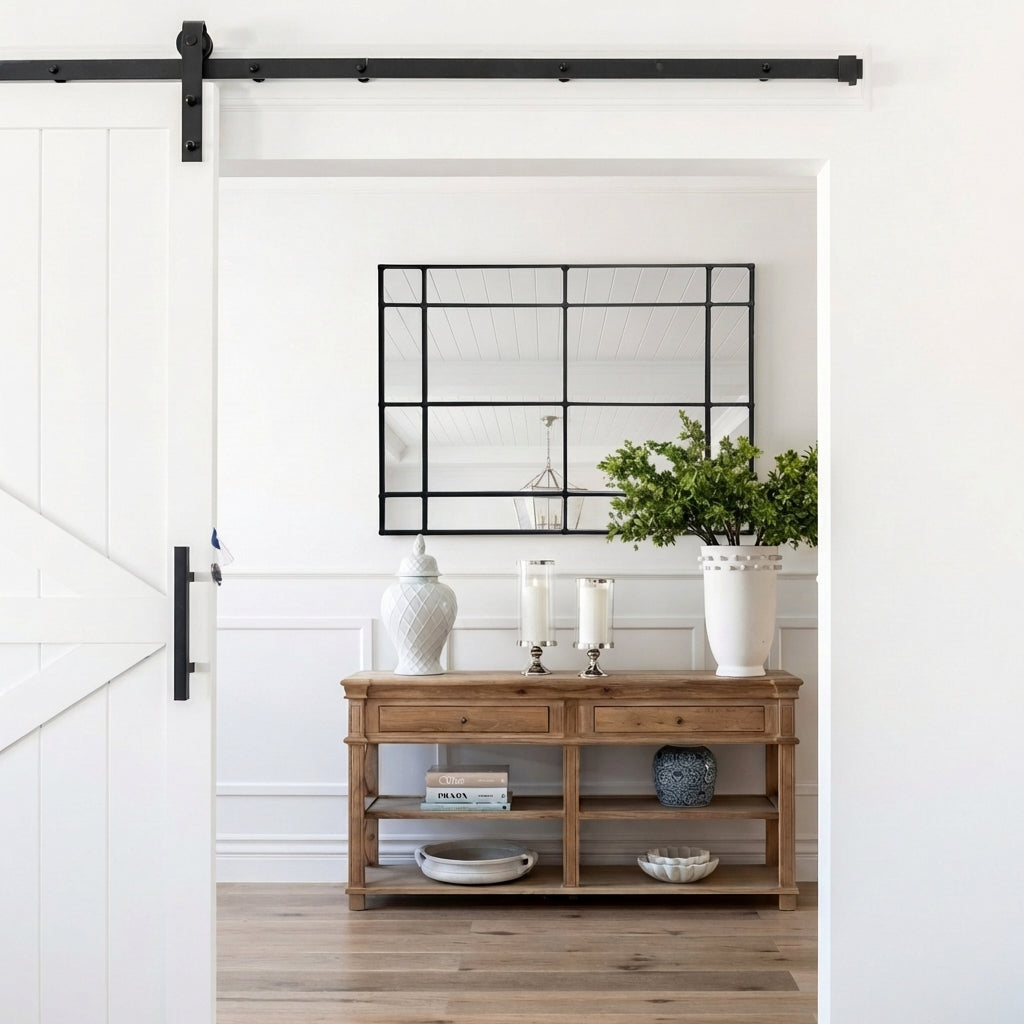 Newport Black Rectangular Wall Mirror