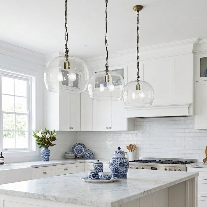 Cecelia Glass Round Pendant