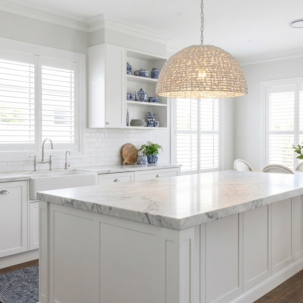 Sienna Dome Shaped Beaded White Chandelier