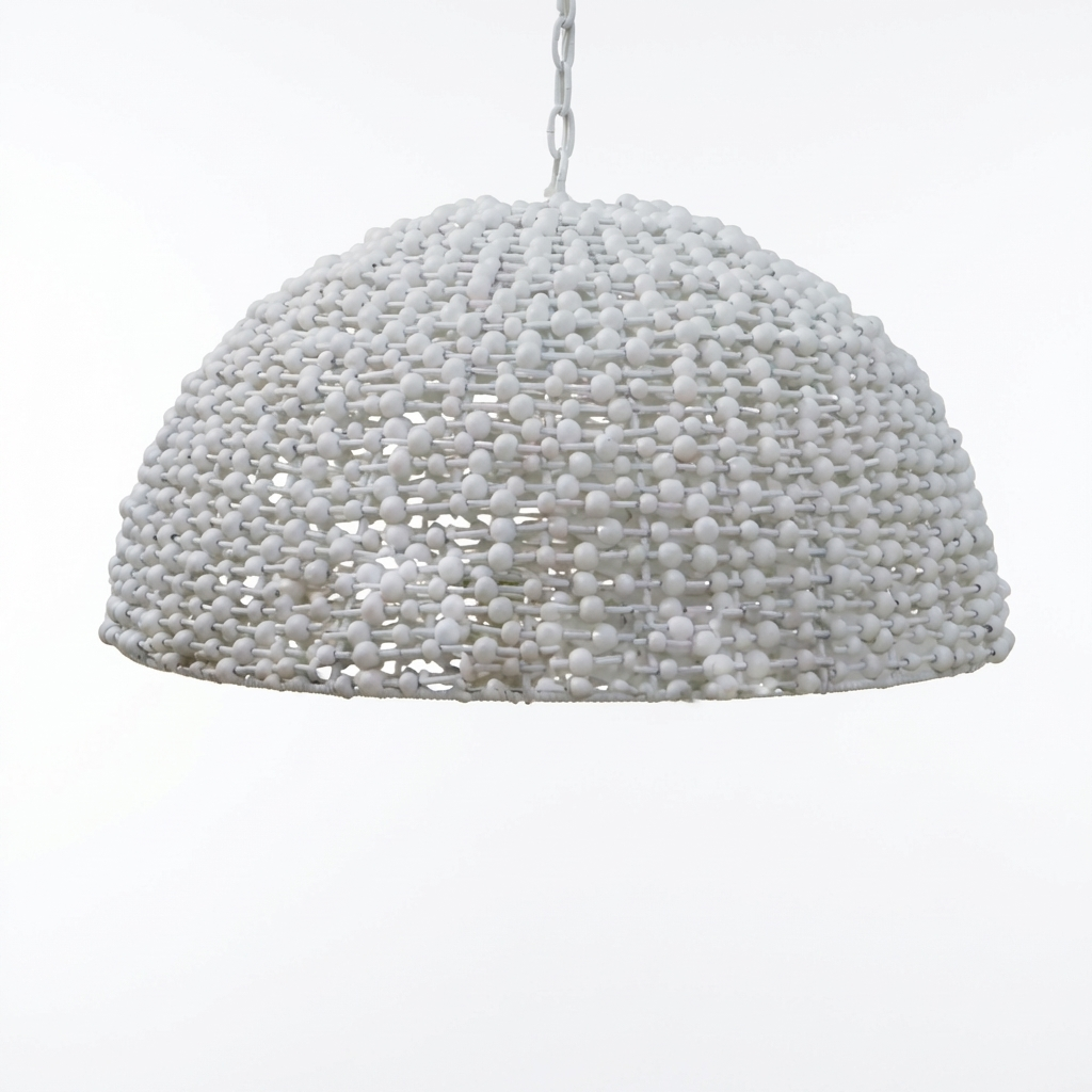 Sienna Dome Shaped Beaded White Chandelier