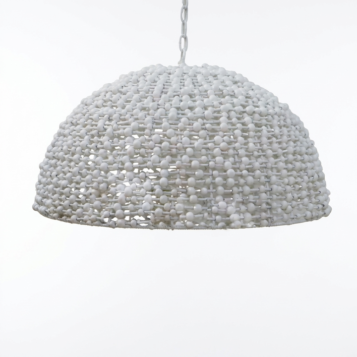 Sienna Dome Shaped Beaded White Chandelier