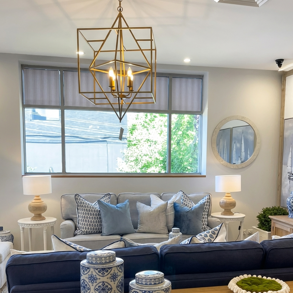 Hamilton Multi Light Statement Brass Pendant