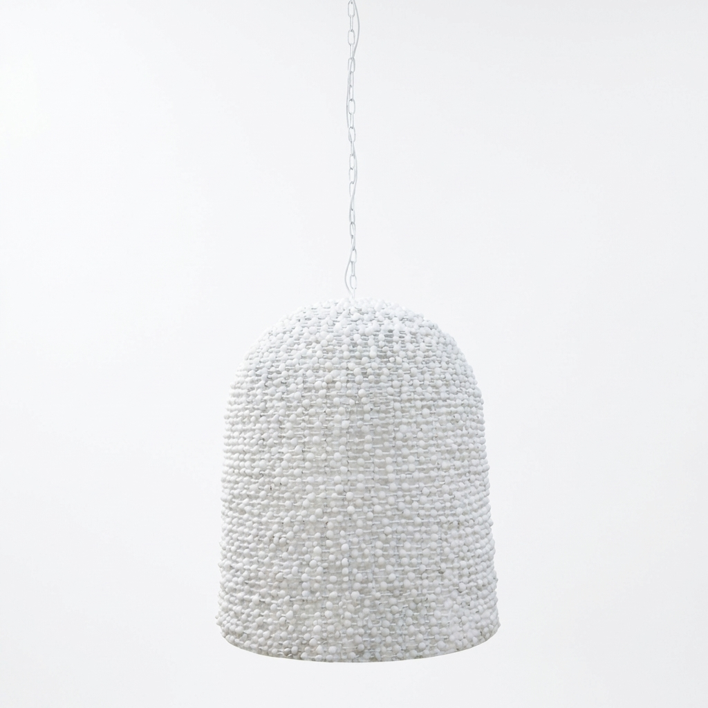 Sienna Bell Shaped Beaded White Chandelier