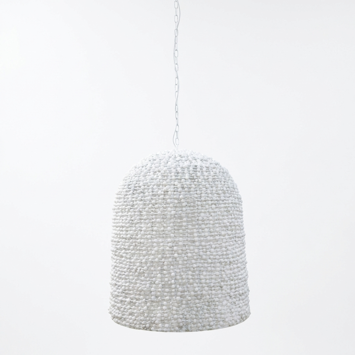 Sienna Bell Shaped Beaded White Chandelier