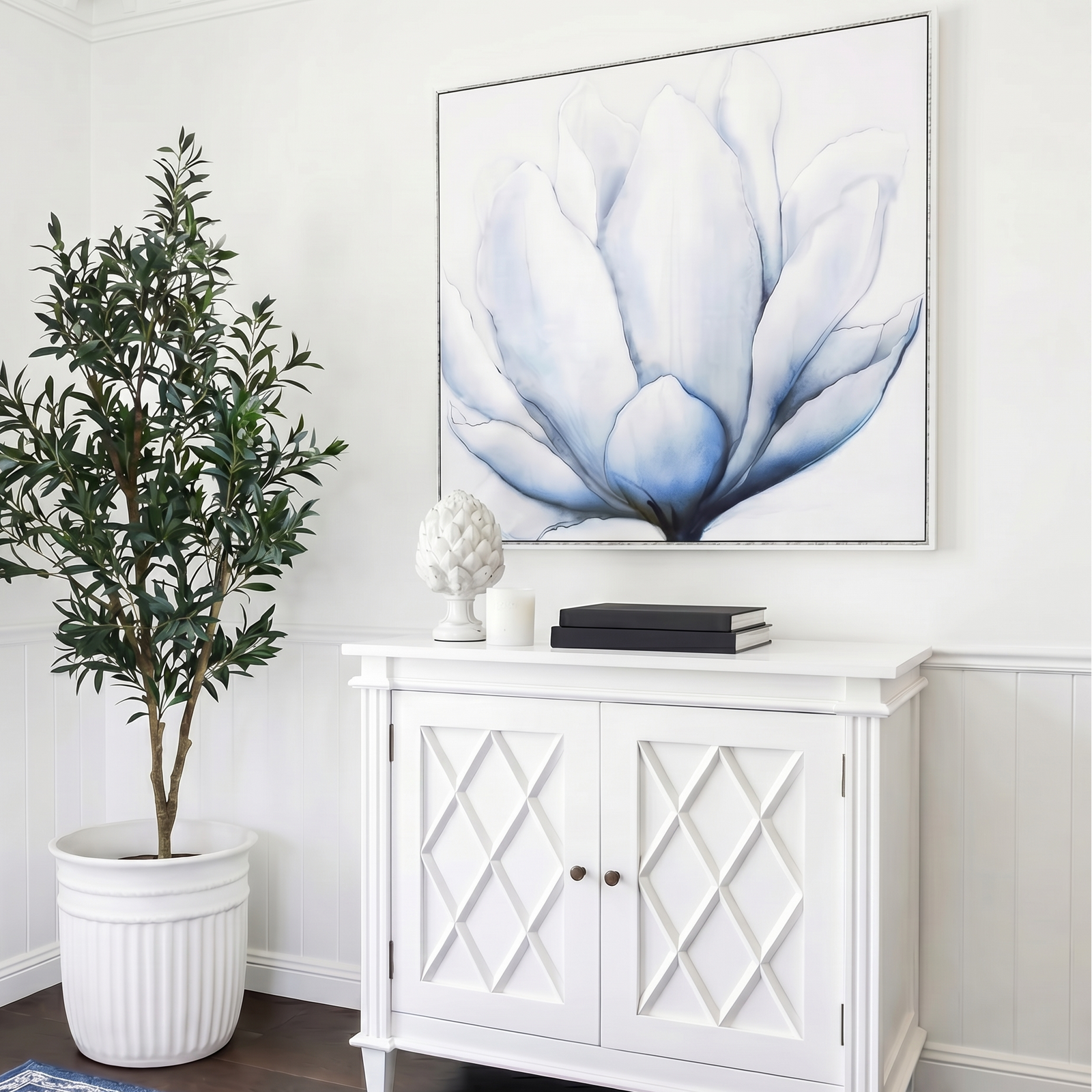 blue watercolour canvas painting