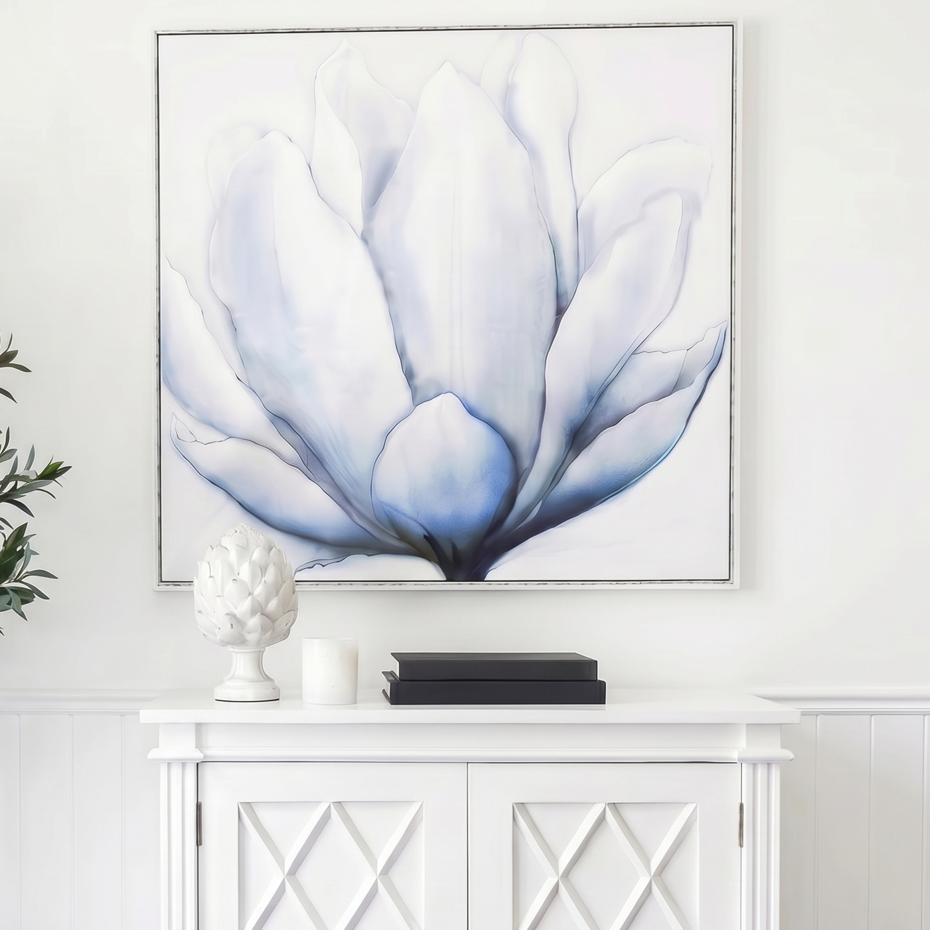 blue watercolour canvas painting