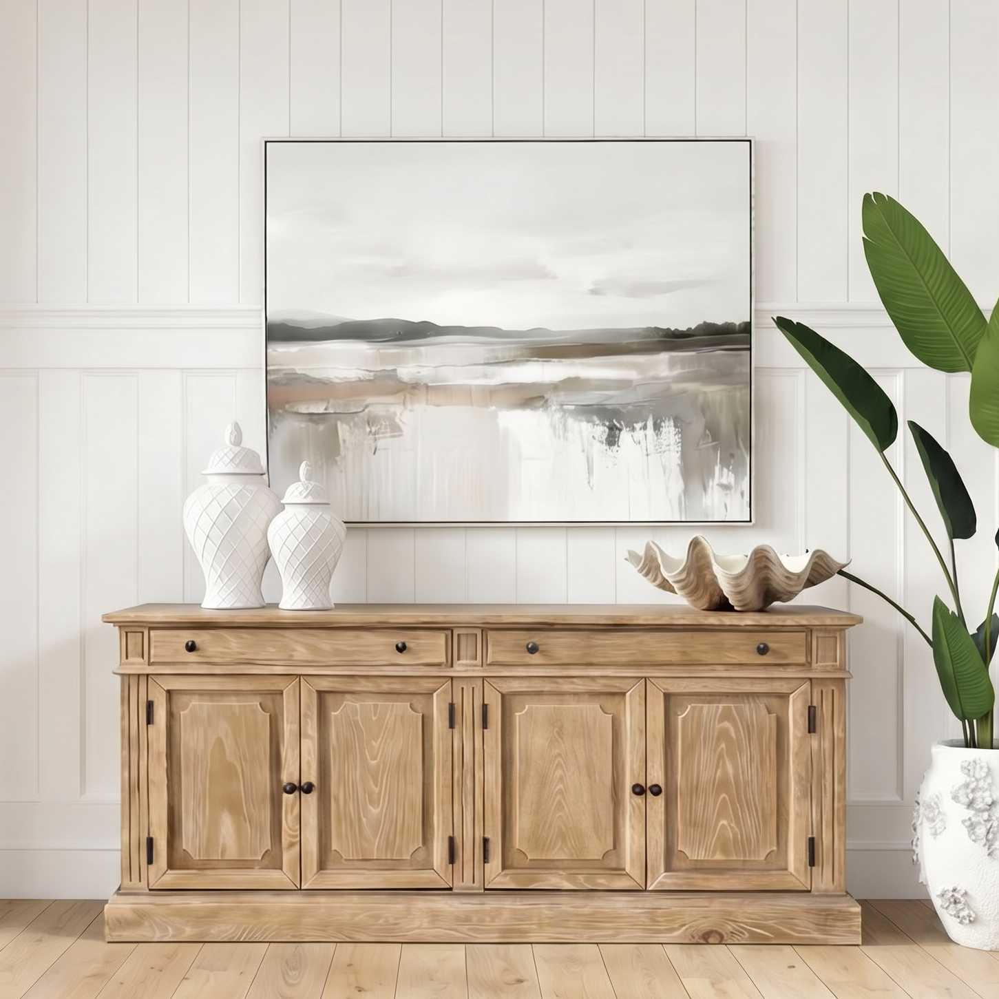 Quiet Shore Canvas in Antique Silver Frame