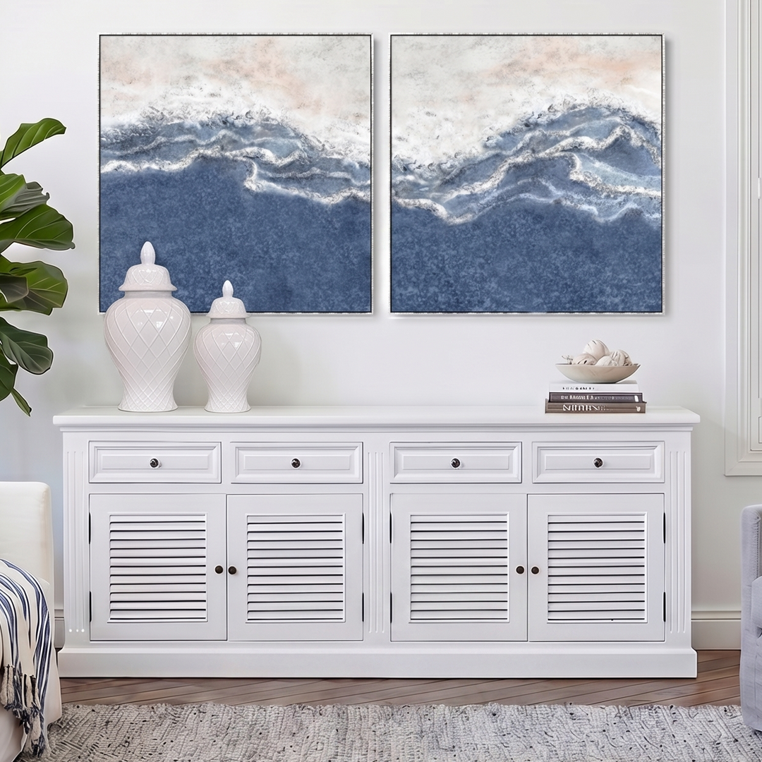 Reef Outlook 2 Canvas In Antique Silver Frame