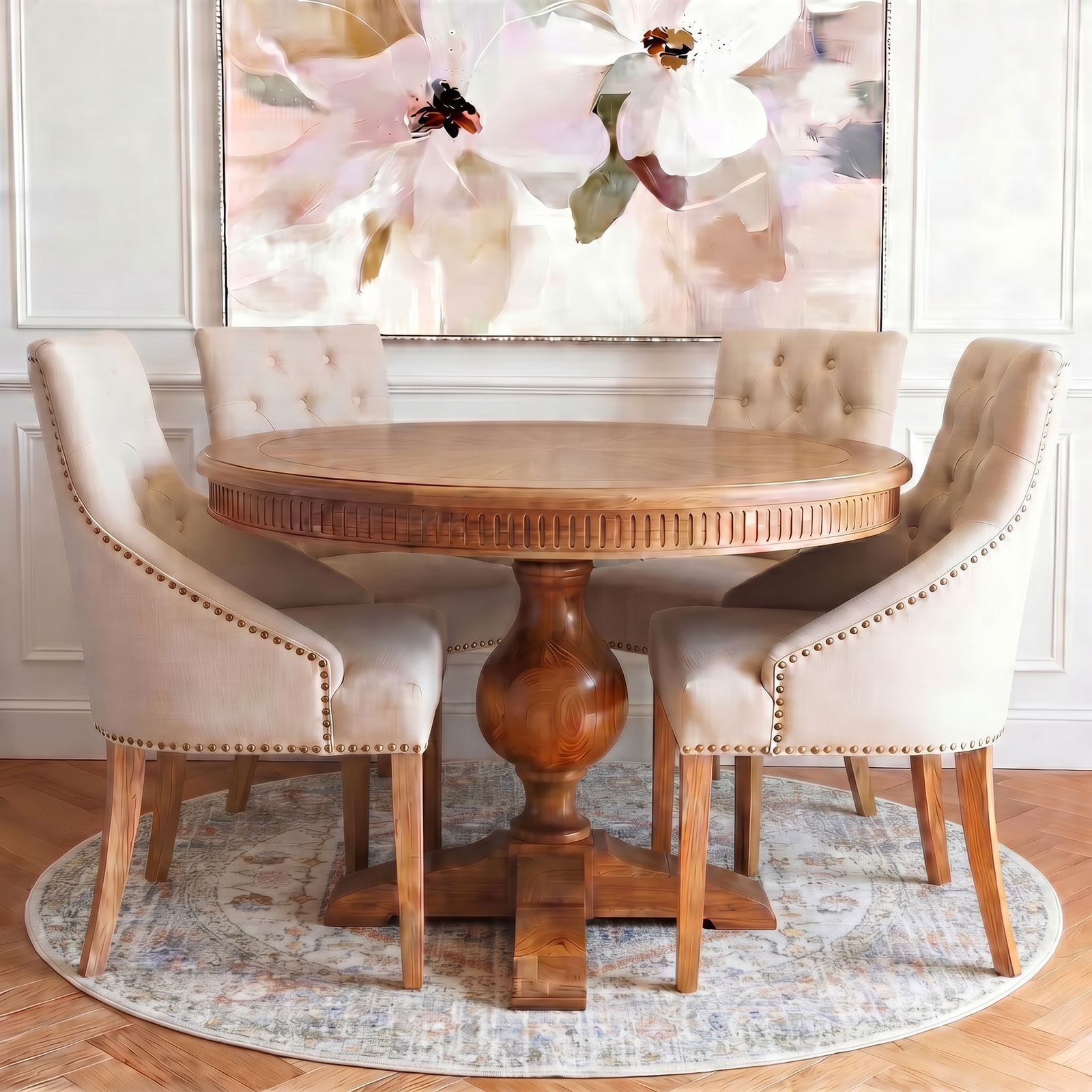 Petals at Dawn Canvas in Antique Silver Frame