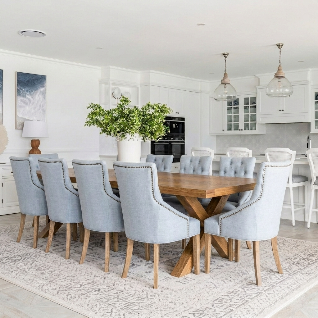 Herringbone Natural Oak Dining Table