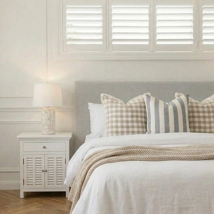 Hamptons louvre bedside table
