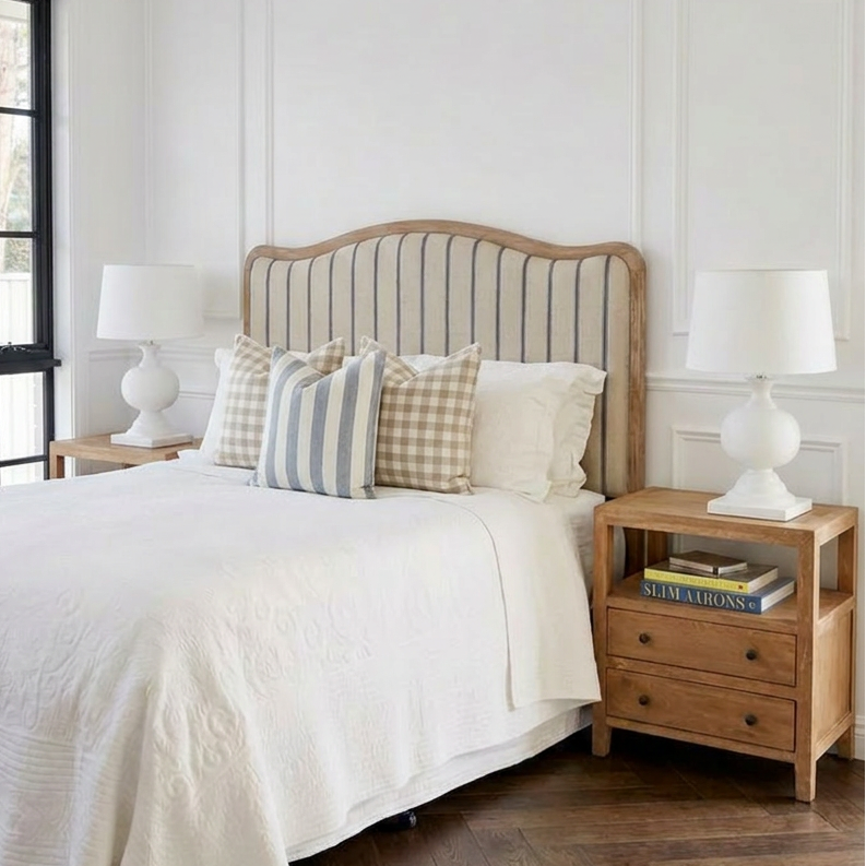 Hamptons oak  bedside with open shelf 
