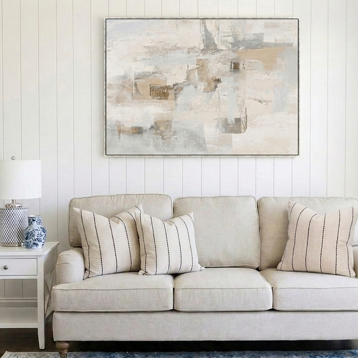 Organic Form Canvas in Antique Silver Frame