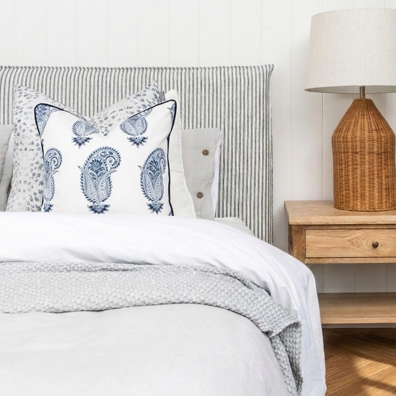 Blue Paisley Square Cushion