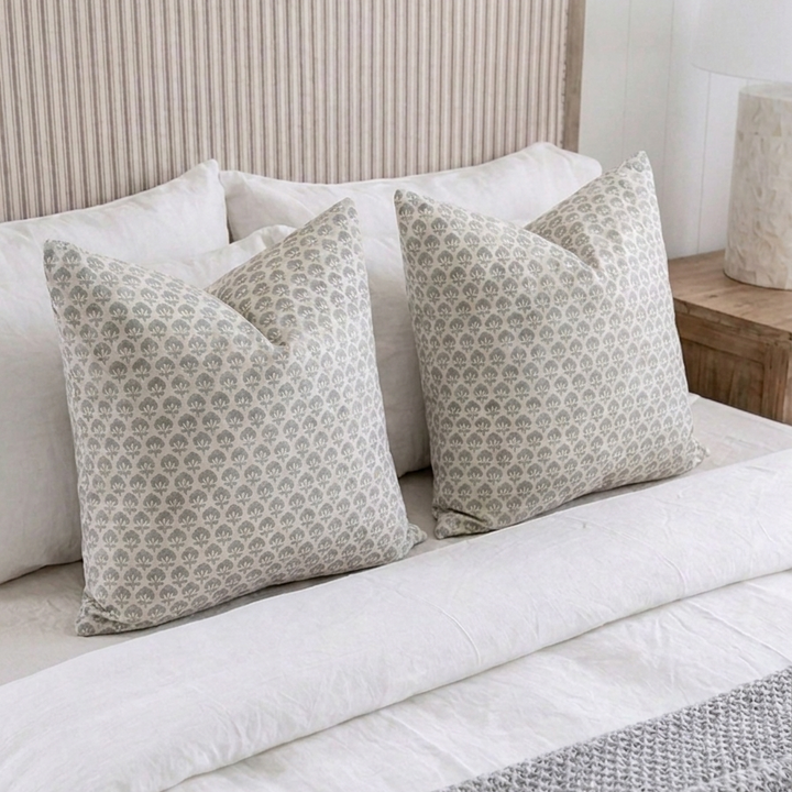 Botanical Motif Square Cushion