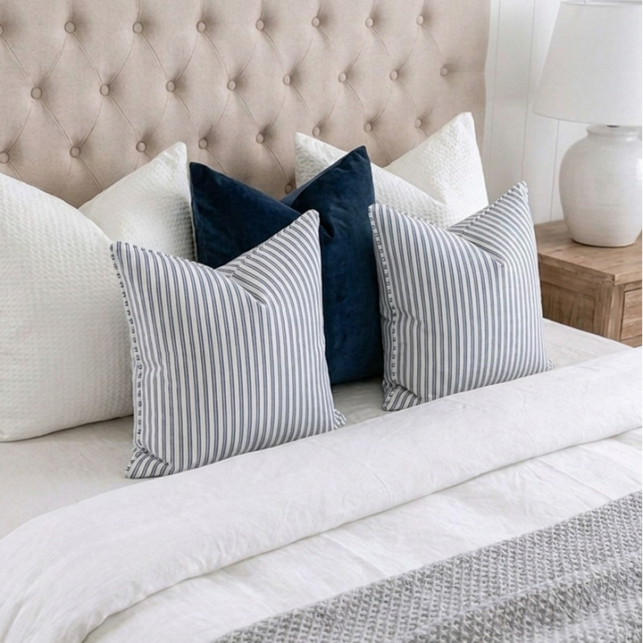 Nautical Ticking Stripe Square Cushion