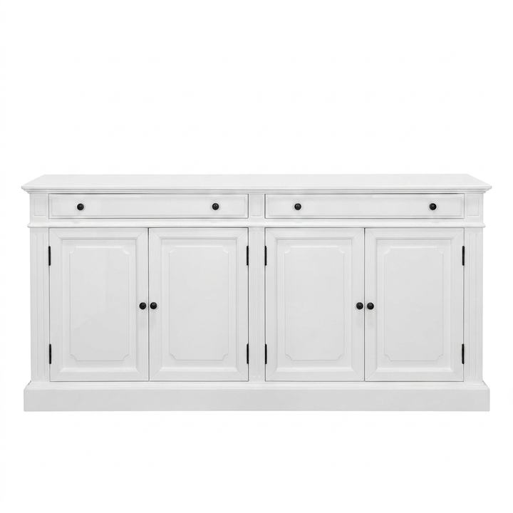 Oxford Medium Buffet Satin White 163cm wide x 42cm deep x 80cm high