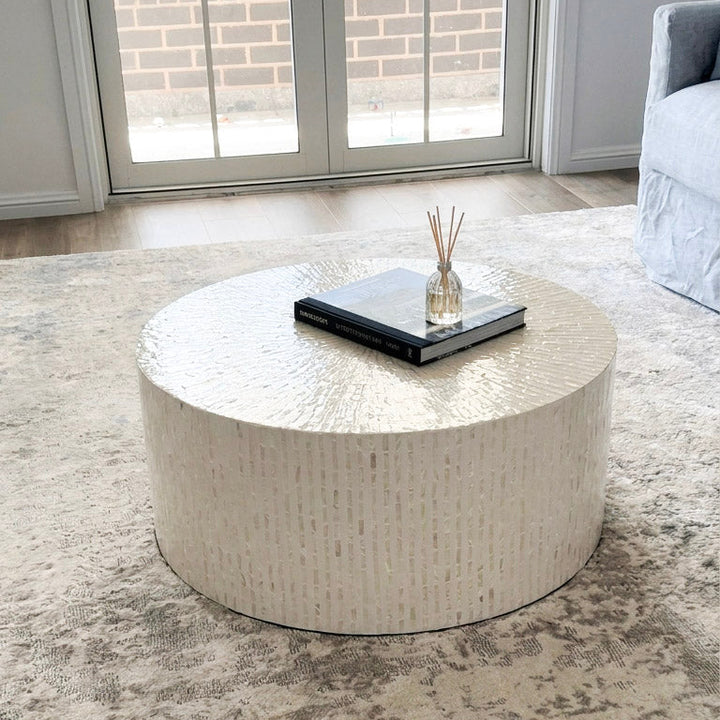 Mother Of Pearl Round Coffee Table