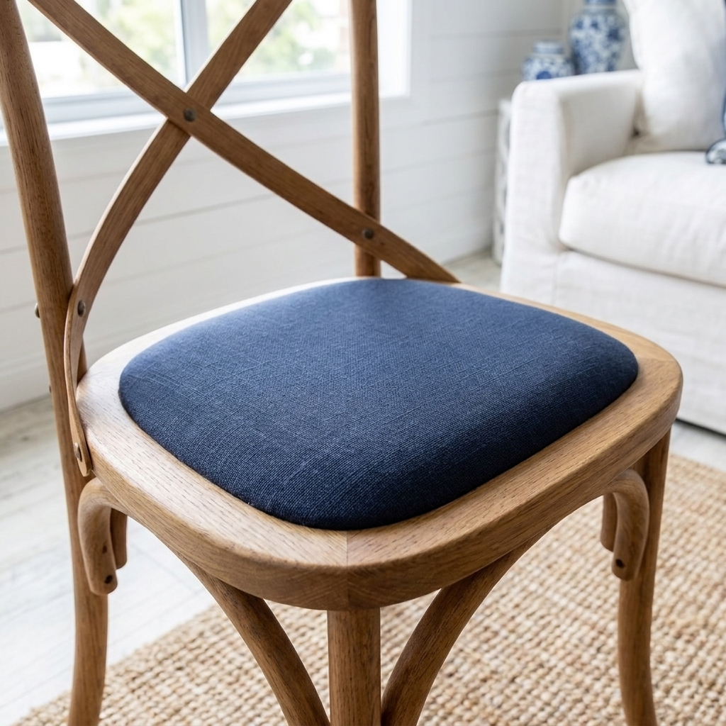 Carter Cross-back Dining Chair With Linen Seat