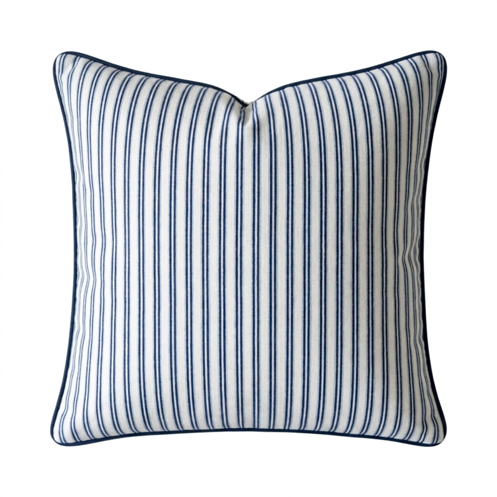 Nautical Ticking Stripe Square Cushion
