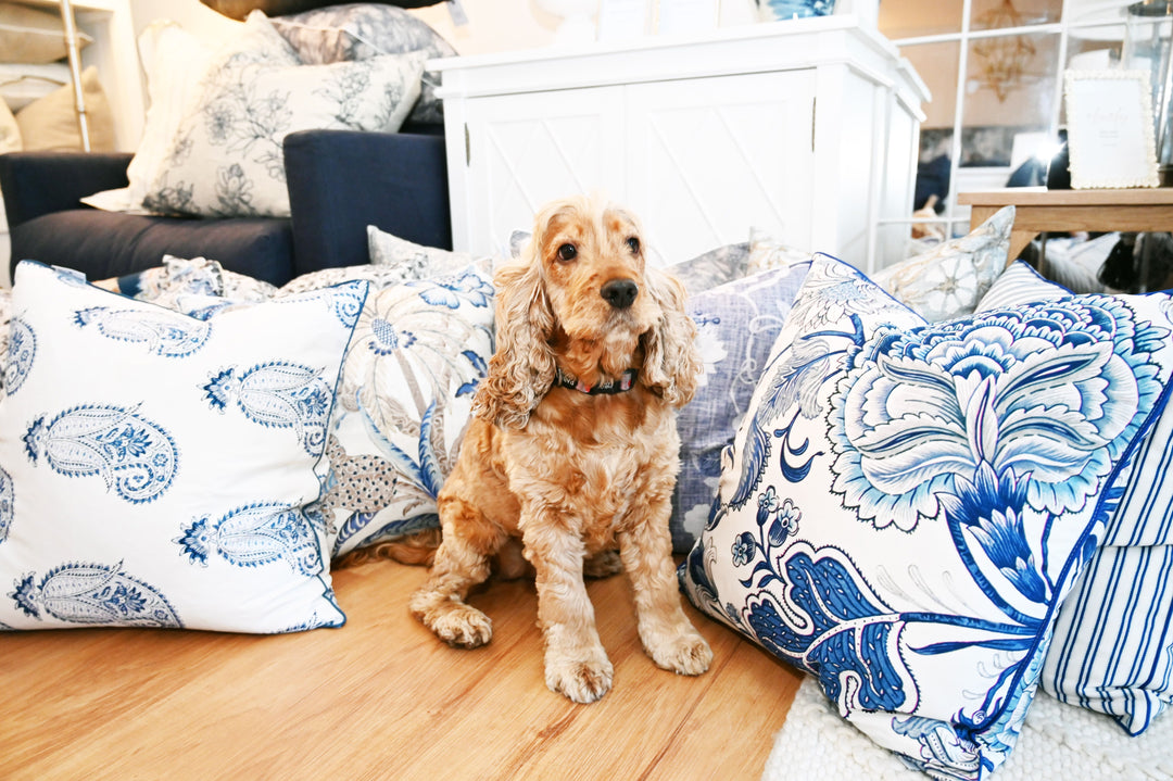 Heritage Blue Floral Square Cushion