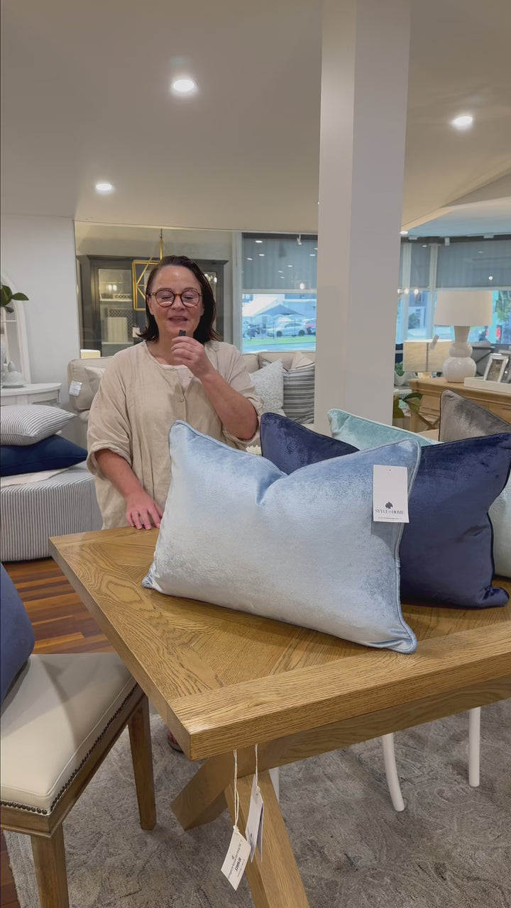 Seafoam Velvet Luxury Lumbar Cushion